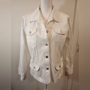 J. Jill White Denim Jacket, Sz L